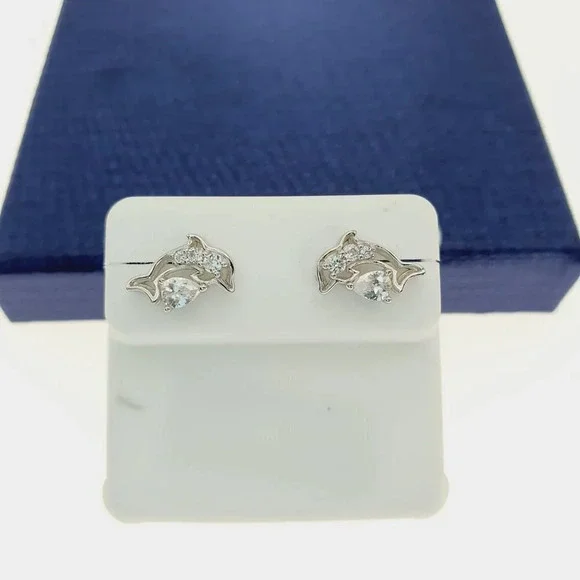 925 Sterling Silver CZ Stud Earrings for Women/Girl, US925P1257